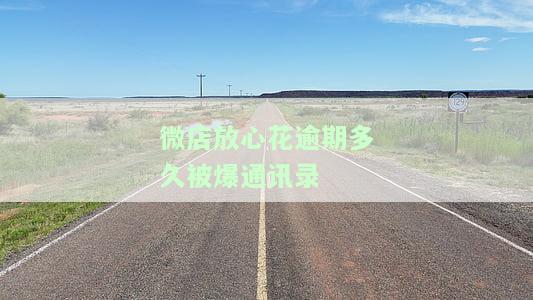 微店放心花逾期多久被爆通讯录