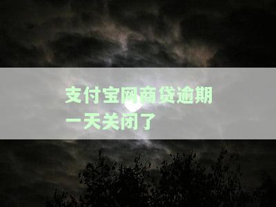 支付宝网商贷逾期一天关闭了