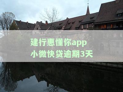 建行惠懂你app小微快贷逾期3天-建行惠懂你小微快贷到期还能续贷吗