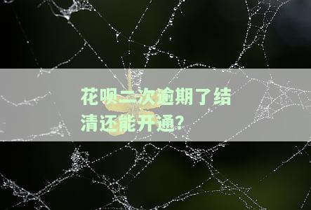 花呗二次逾期了结清还能开通？-花呗二次逾期了结清还能开通吗