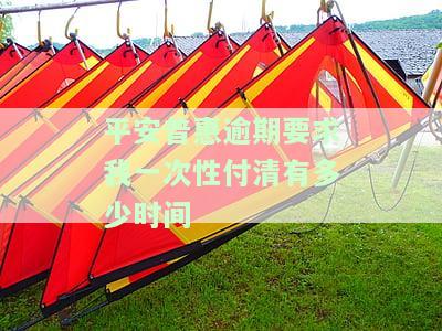 平安普惠逾期要求我一次性付清有多少时间-平安普惠每期逾期会让你一次性还吗