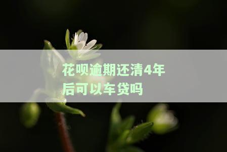 花呗逾期三年还清后能否申请车贷？