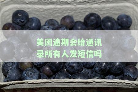 美团逾期会给通讯录所有人发短信吗-美团逾期会给通讯录所有人发短信吗安全吗