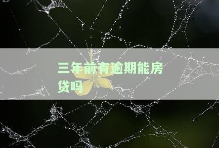 三年前有逾期记录能否申请房贷？如何解决历逾期问题？已逾期三年还能贷款购房吗？