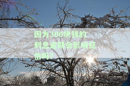 因为300块钱的利息逾期会影响征信吗？-因为300块钱的利息逾期会影响征信吗知乎
