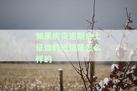 如果房贷逾期会上征信的短信是怎样的？真的会收到短信通知吗？