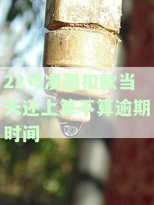 22号凌晨扣款当天还上算不算逾期时间