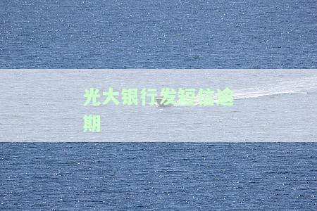 光大银行发短信逾期
