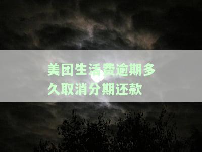 美团生活费逾期多久取消分期还款申请及影响解析