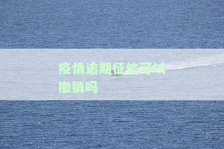 疫情逾期征信能否撤销？疫情影响下，如何处理逾期记录？