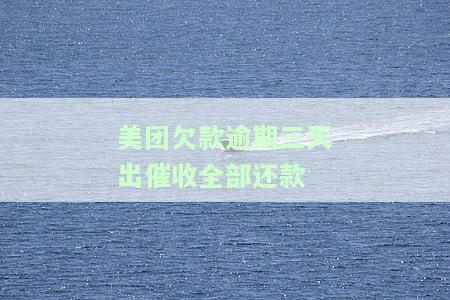 美团欠款逾期三天，出催收函要求全部还款，是否可行、合法？
