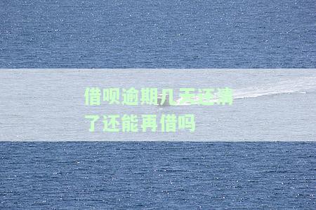 借呗逾期几天还清后能否再次借款？影响与解决方法全解析