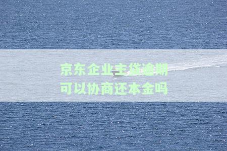 京东企业主贷逾期能否协商还本金？期还款安全吗？知乎上有相关解答。