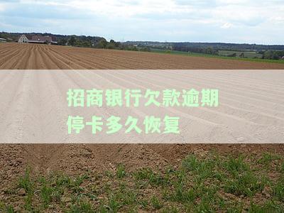 招商银行欠款逾期停卡多久恢复-招商银行欠款逾期停卡多久恢复正常