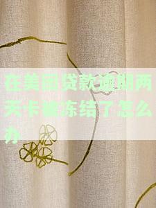 在美团贷款逾期两天卡被冻结了？解决方案在此！