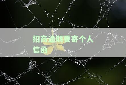 招商逾期要寄个人信函