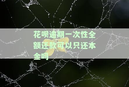 花呗逾期后要求全额还款，只还欠款可行吗？