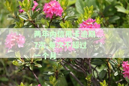 两年内信用卡逾期7次,每次不超过一个月如何解决？