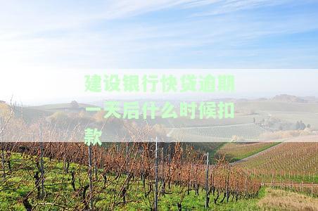 建设银行快贷逾期一天还款对信用有何影响？