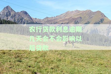 农行贷款利息逾期几天会影响以后贷款的利息吗？逾期一天会影响征信吗？逾期后如何处理？农业银行贷款利息晚还一天有何后果？逾期几天还款会对征信产生影响吗？