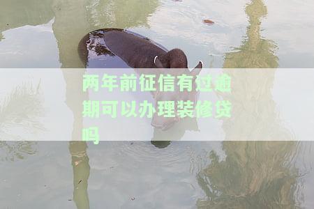 两年前征信逾期，能否办理装修贷？对房贷申请有影响吗？