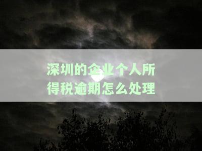 深圳个人所得税逾期申报处理方法及处罚标准