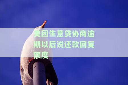 美团生意贷协商逾期后说还款回复额度是真的吗？协商还款最多几年？逾期10天后还款恢复额度，但还需还清全款，协商无果。逾期还款后还有机会再次借款成功吗？