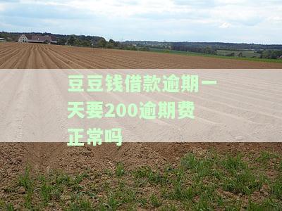 豆豆钱借款逾期一天要200逾期费正常吗