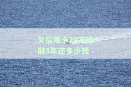 信用卡20万逾期3年需偿还本金及利息，具体金额如何计算？