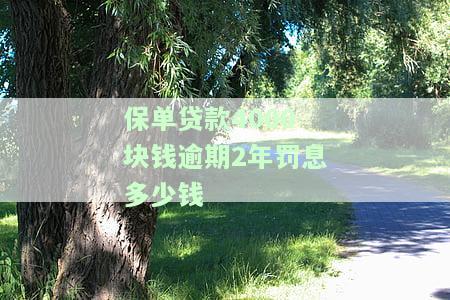 保单贷款4000逾期2年罚息多少？真实情况如何？