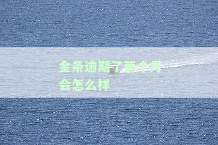 金条逾期两个月会怎样？影响征信吗？