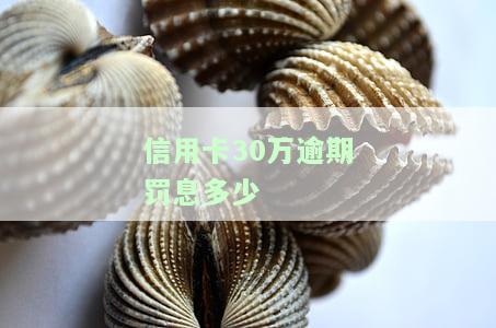 信用卡30万逾期罚息：金额、天数、年息计算及可能的法律后果