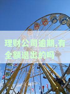理财公司逾期，有全额退出的解决方案？逾期正常吗，违约了怎么处理？