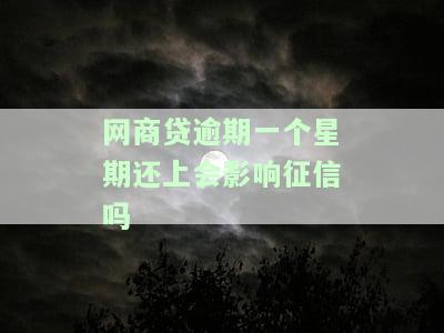 网商贷逾期1天后还款，会影响征信吗？