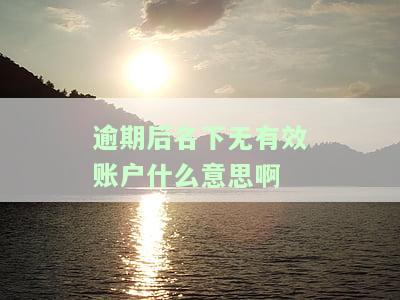 逾期后名下无有效账户什么意思啊