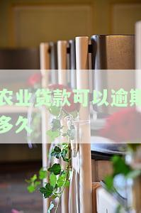 农业贷款可以逾期多久-农业贷款可以逾期多久啊