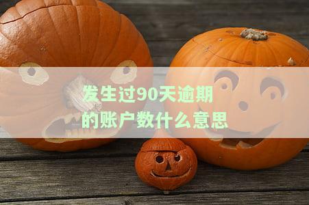 发生过90天逾期的账户数什么意思