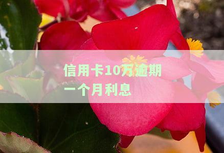 十万块信用卡逾期一个月应还款及利息计算方法