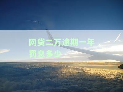 网贷二万逾期一年罚息多少-网贷二万逾期一年罚息多少钱