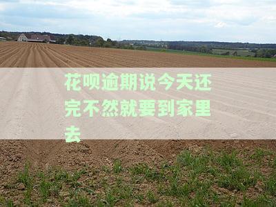 花呗逾期说今天还完不然就要到家里去了怎么办，急需解决：花呗逾期，今天必须还款否则将面临家中催收！