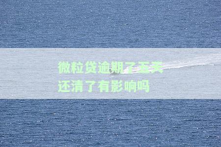 微粒贷逾期五天会有什么后果？有奖问答来揭晓！