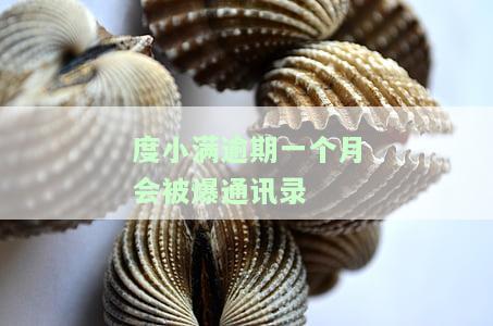 度小满逾期1个月：被威胁起诉及发送法律函件