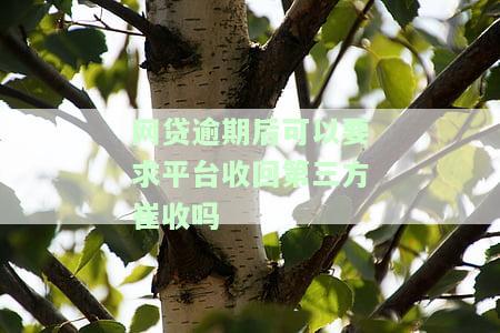 网贷逾期后可以要求平台收回第三方崔收吗