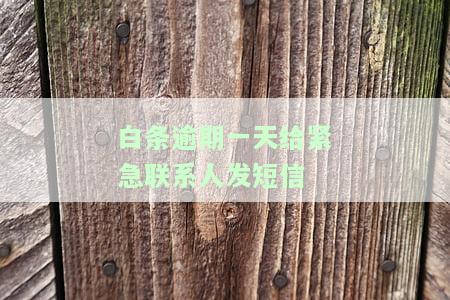 白条逾期25天：明天将联系紧急联系人，请注意