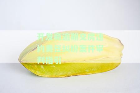 开发商逾期交房违约责任纠纷案件审判指引-开发商逾期交房违约判决案件