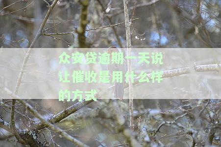 众安贷逾期一天说让催收是用什么样的方式催收，众安贷逾期一天：催收方式揭秘