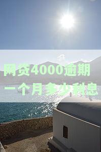 网贷4000逾期一个月多少利息啊，计算网贷逾期一个月的利息：4000元为例