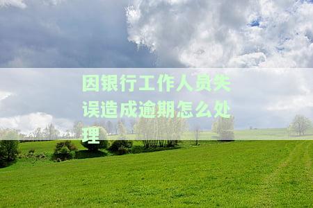 因银行工作人员失误造成逾期怎么处理呢，如何处理因银行工作人员失误造成的逾期问题？