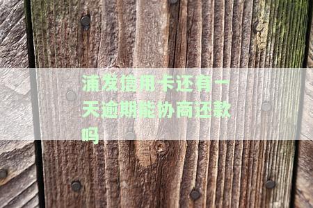 浦发信用卡还有一天逾期能协商还款吗怎么还，浦发信用卡逾期1天，如何协商还款？