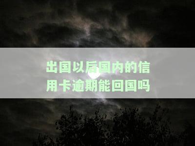 出国以后国内的信用卡逾期还能回国吗，出国后国内信用卡逾期：能否顺利回国？